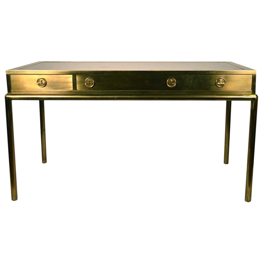 Bernard Rohone for Mastercraft Brass Desk and Chair