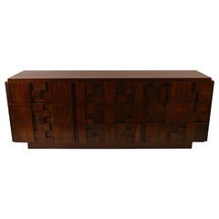 Vintage Lane Brutalist Block Front Dresser