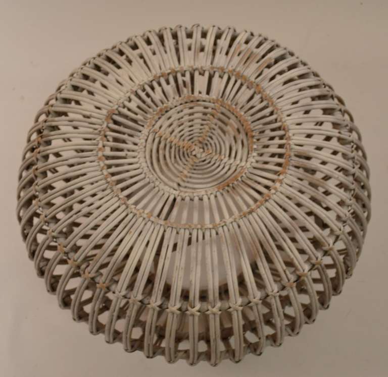 Franco Albini Wicker Pouf Ottoman Stool
