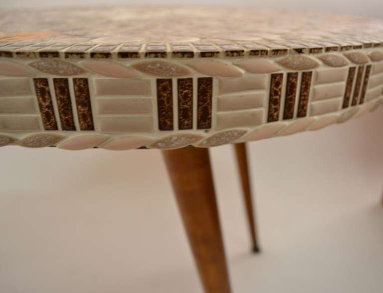 Mid-20th Century 1960's Mosaic Top Free Form Coffee Table