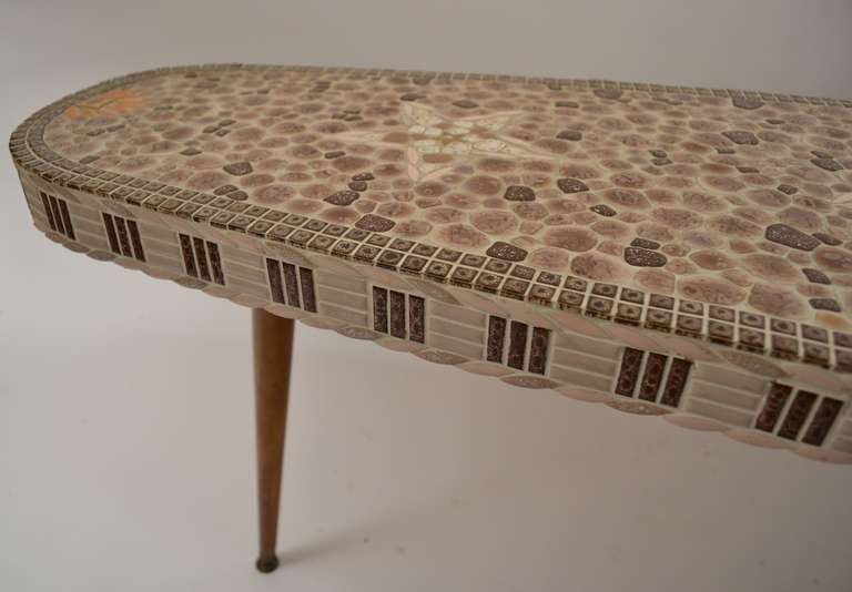 1960's Mosaic Top Free Form Coffee Table 1