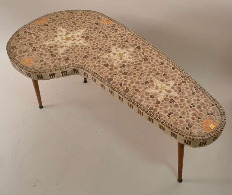 1960's Mosaic Top Free Form Coffee Table 4