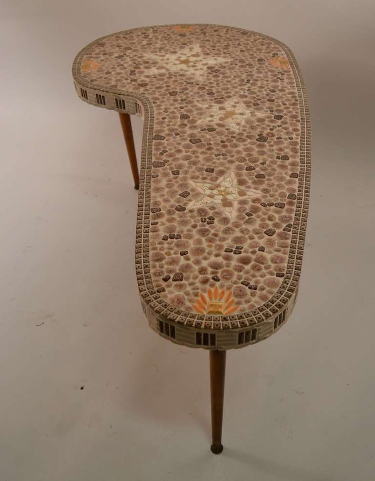 American 1960's Mosaic Top Free Form Coffee Table