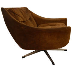 Leather Swivel Pod Chair by John Stuart