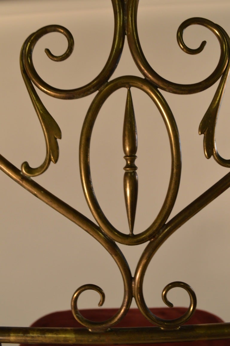 Pair of Italian High-Back Brass Chairs Attributed to Chiavari 2