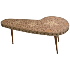 1960's Mosaic Top Free Form Coffee Table