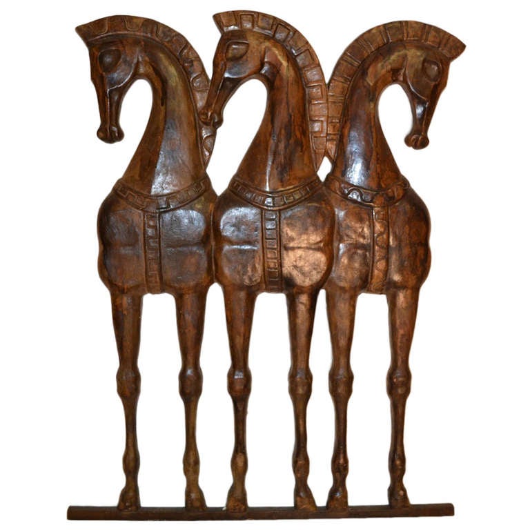 Horses in plaster relief by Frederick Weinberg at 1stDibs