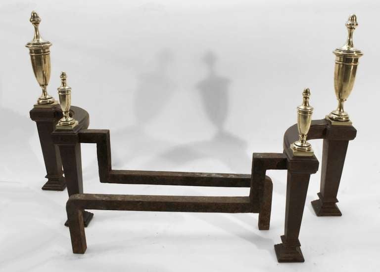 American Pair Classical Chenets Andirons