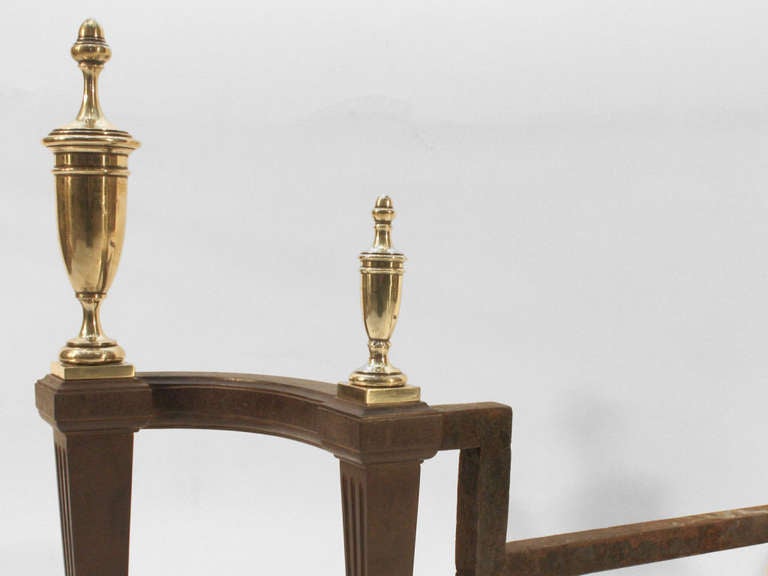American Classical Pair Classical Chenets Andirons