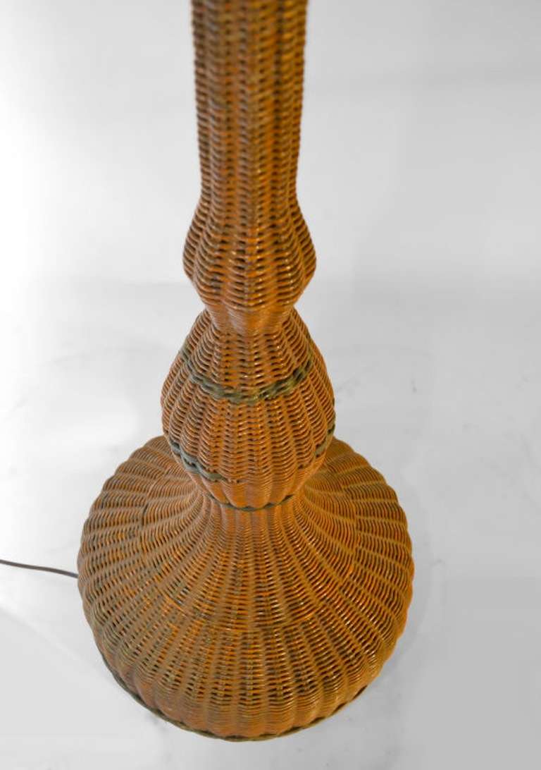 wicker standing lamp