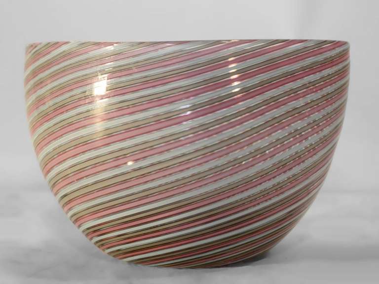  Vintage Cenedese  Italian Murano Bowl, signed. This excellent example is free of damage, clean and ready to display. 