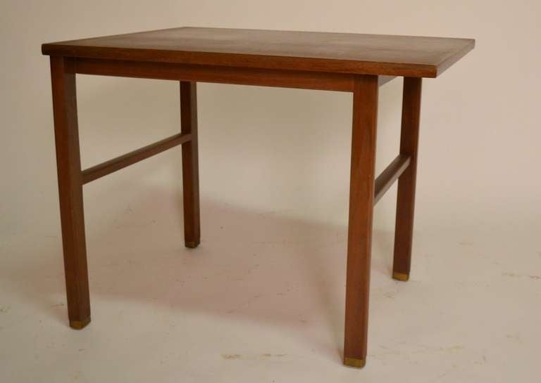 Cantilevered end table by Wormley for Dunbar. Original condition, and finish.We have separately listed the other end table, and matching coffee table form this set, if you are interested in a full set.