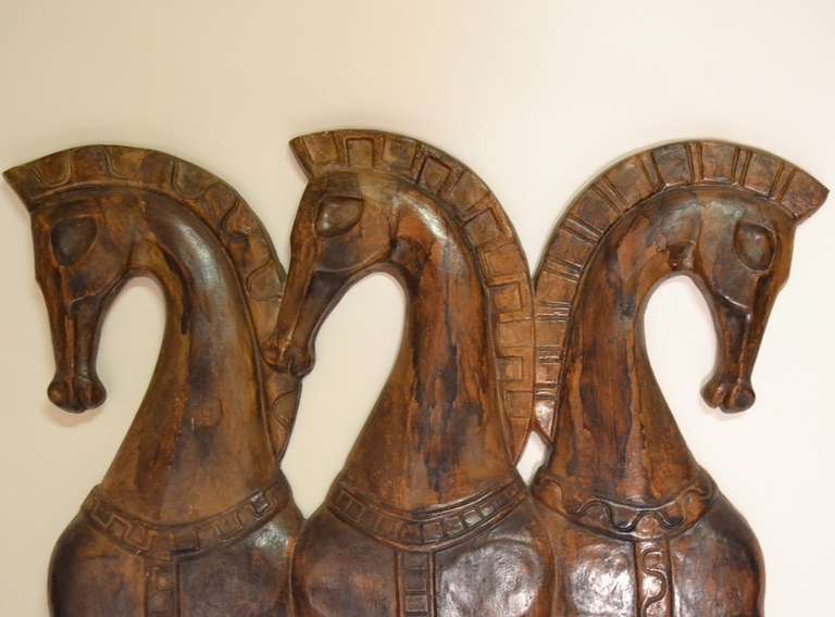 American Horses in plaster relief by Frederick Weinberg