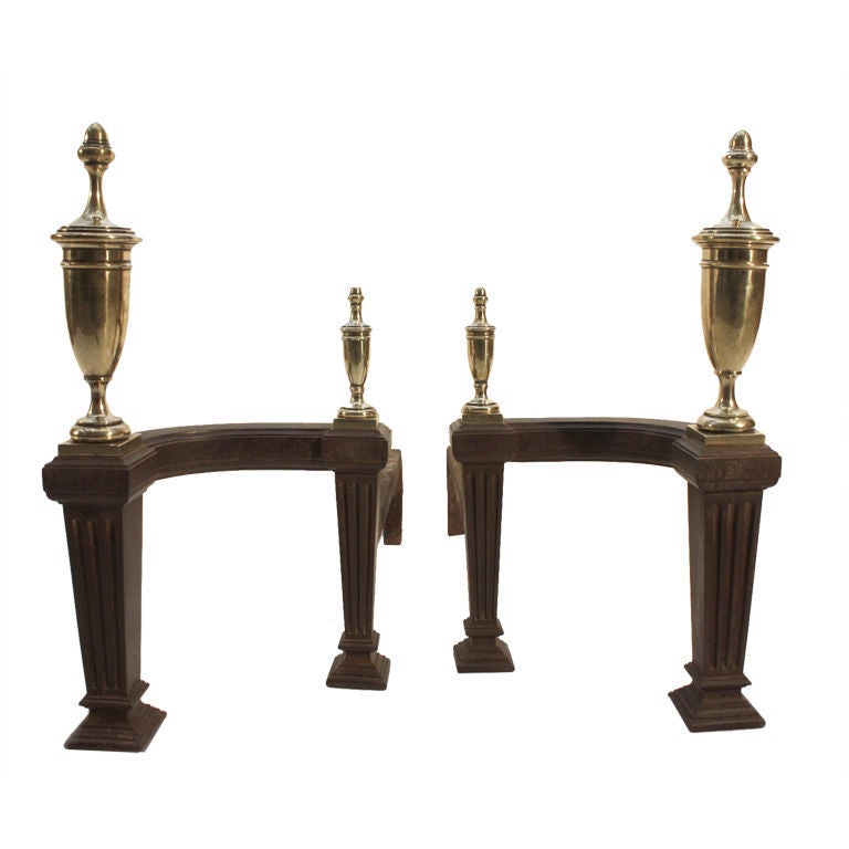 Pair Classical Chenets Andirons