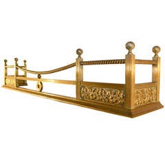 Formal Brass Fireplace Fender - Classical style