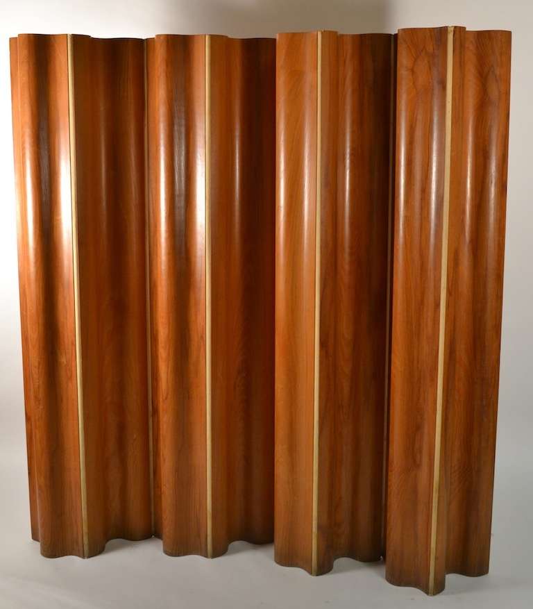 Hard to find  the nine panel version. Vintage Eames folding screen. As is normal for these screens, this one has slight wear to the seams, or canvass 
