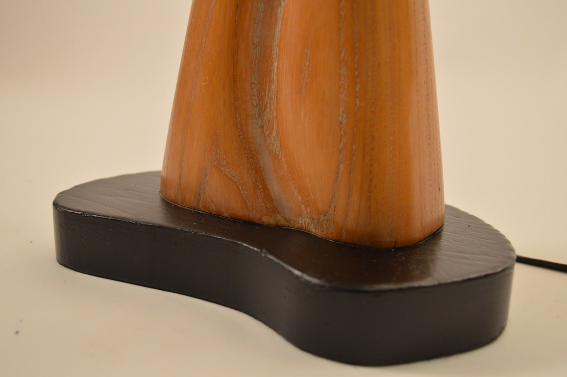American Cerused Oak Table Lamp Attributed to Heifetz