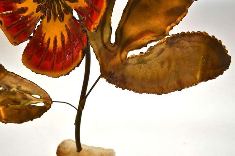 stone flower sculpture