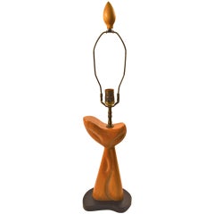 Cerused Oak Table Lamp Attributed to Heifetz
