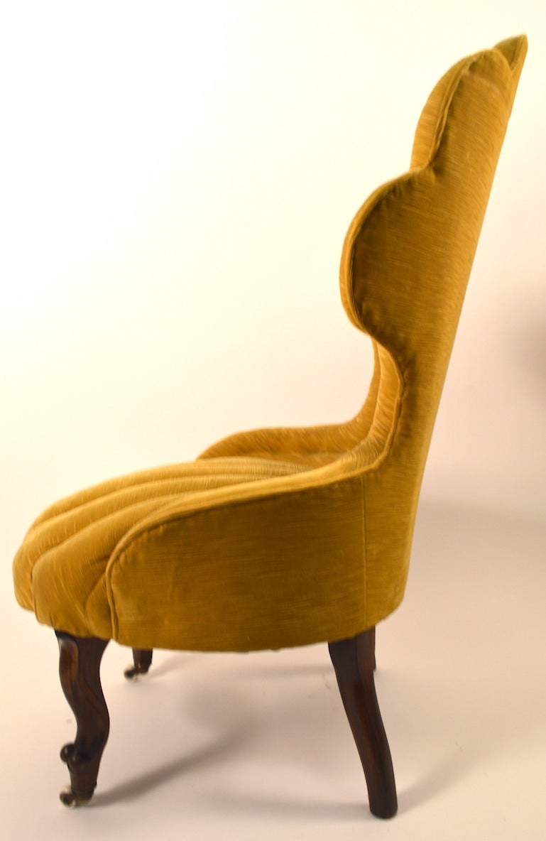 American Victorian Upholstered Shell Back Chair