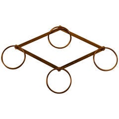 Vintage Brass Diamond Form Towel Rack