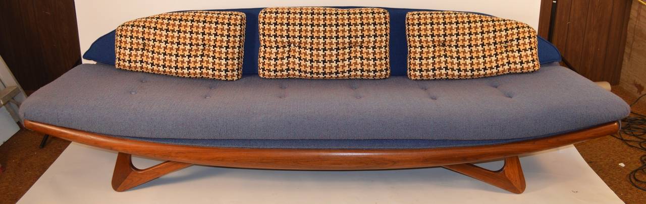 Nice original Pearsall Sofa designed for Craft Associates. This example is in good original condition, and ready to use as is, or reupholster to taste if you prefer. The fabric shows some fading, discoloring, and wear, normal and consistent with age.