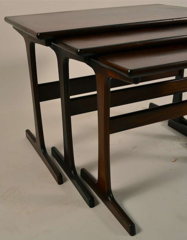 Danish Modern Rosewood Stacking Tables In Good Condition In New York, NY
