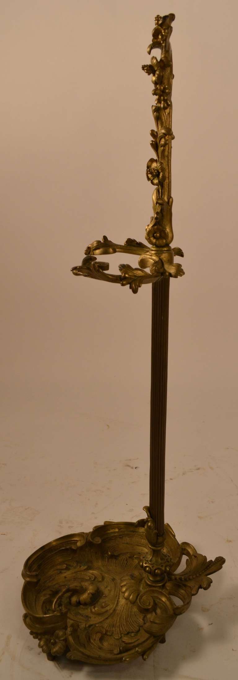 French Cast Brass Fireplace Tool or Cane or Umbrella Stand In Excellent Condition In New York, NY