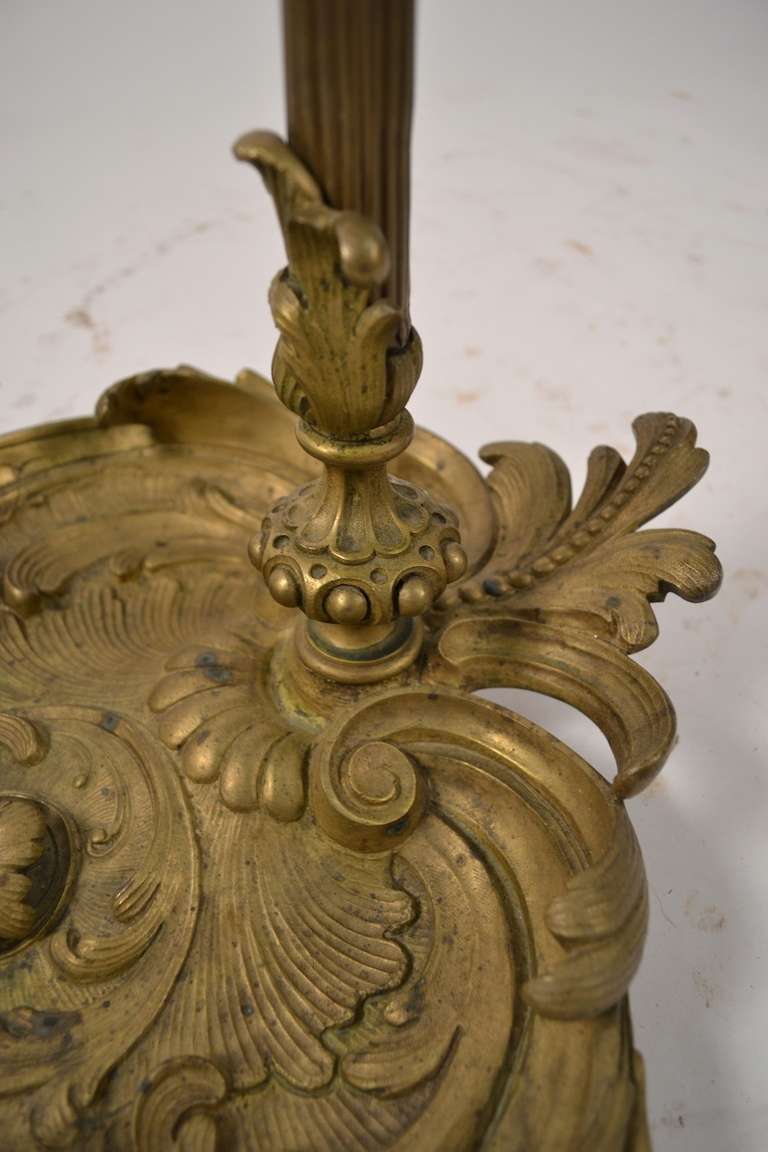 19th Century French Cast Brass Fireplace Tool or Cane or Umbrella Stand