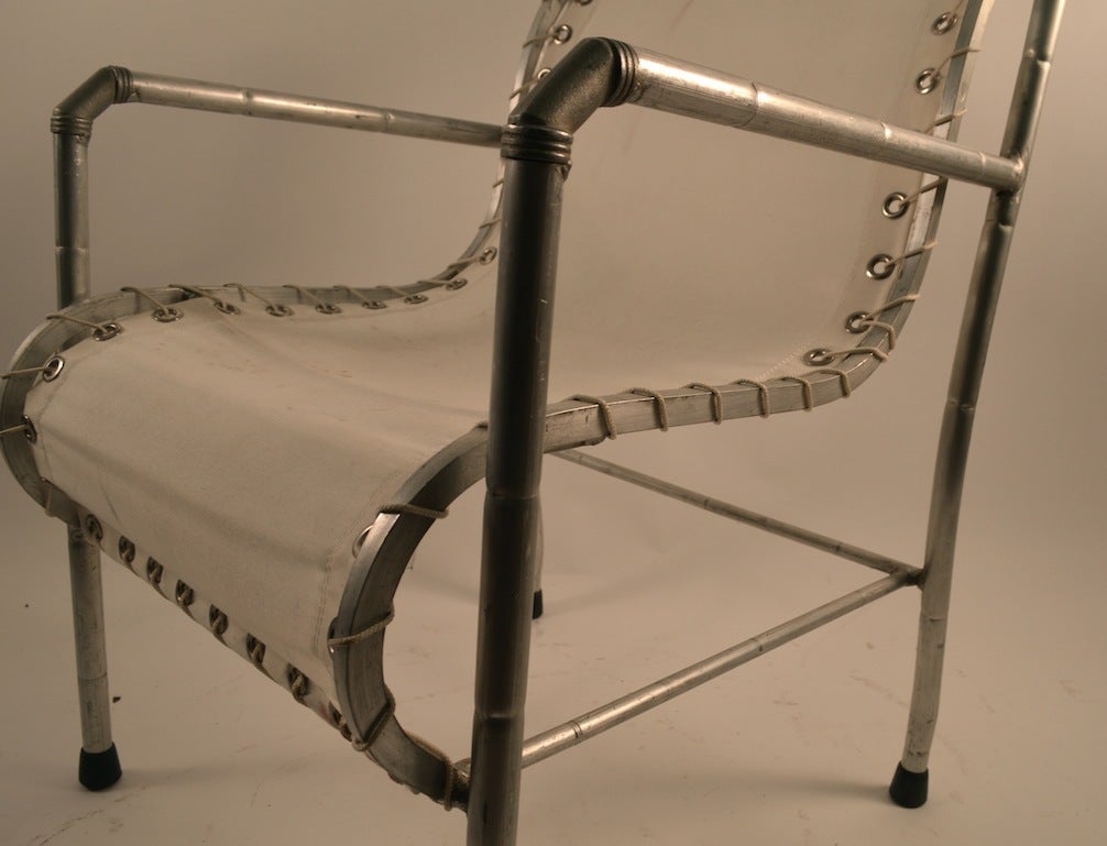 American Pair of Aluminum and Canvass Yacht Chairs