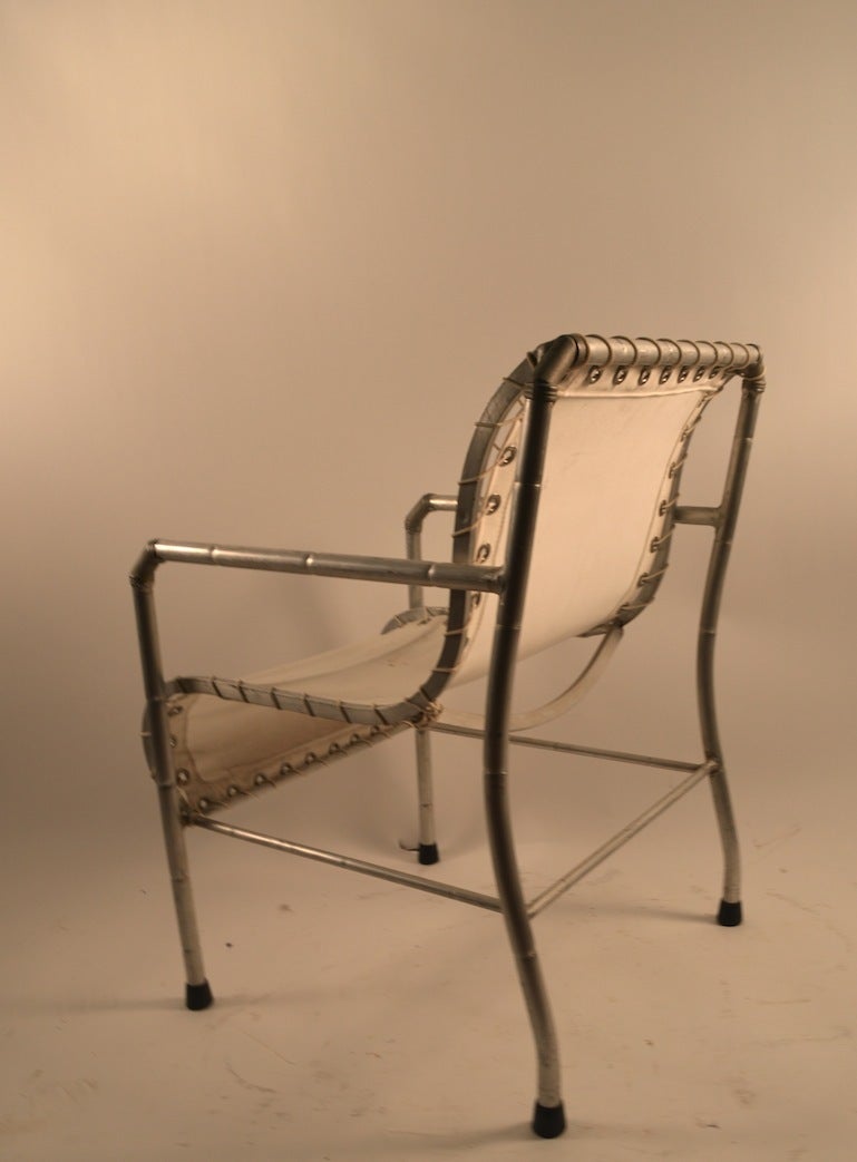 Pair of Aluminum and Canvass Yacht Chairs at 1stDibs