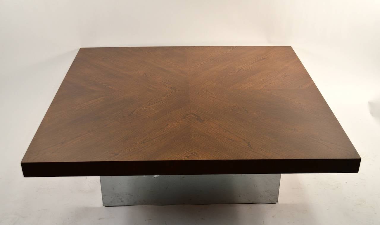 Mid-Century Modern Large Milo Baughman Square Coffee or Cocktail Table