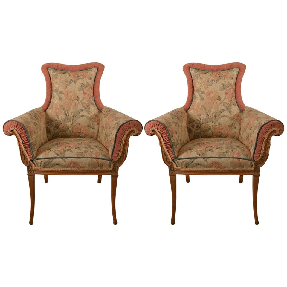 Pair of Decorative Chairs Attributed to Grosfeld House For Sale