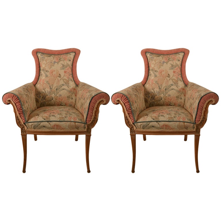 Pair Of Decorative Chairs Attributed To Grosfeld House For Sale At