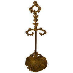 French Cast Brass Fireplace Tool or Cane or Umbrella Stand
