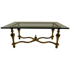 Brass and Glass Coffee or Cocktail Table