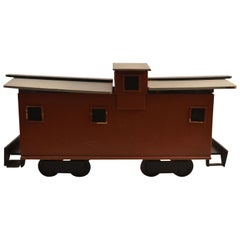 Vintage Large Folky Handmade Caboose-Form Toy Box