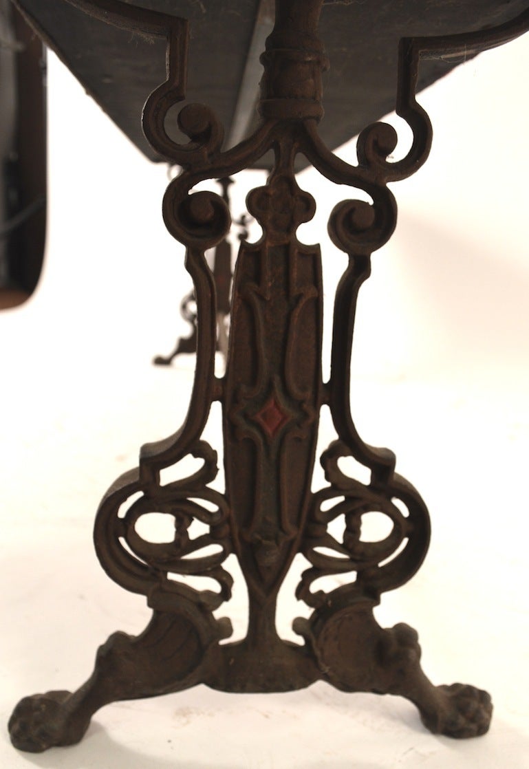 Early 20th Century Iron and Upholstered Gothic Art Deco Window Bench