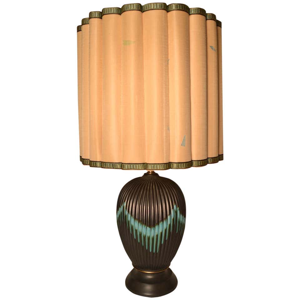 Marbro Harlequin Figural Lamp with Glass Beaded Shade For Sale at 1stdibs