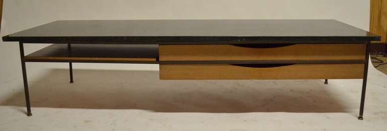 Paul McCobb for Directional Black Marble Top Coffee Table