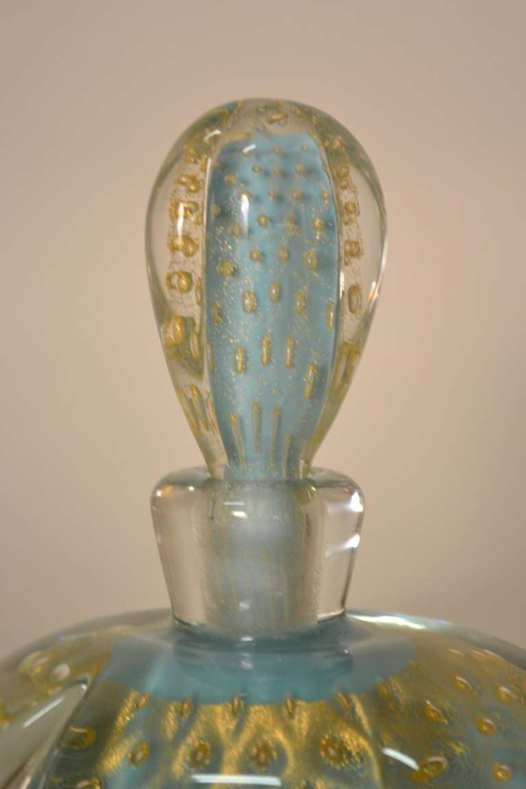 Art Glass Venetian Murano Perfume Cologne Boudiour Set For Sale