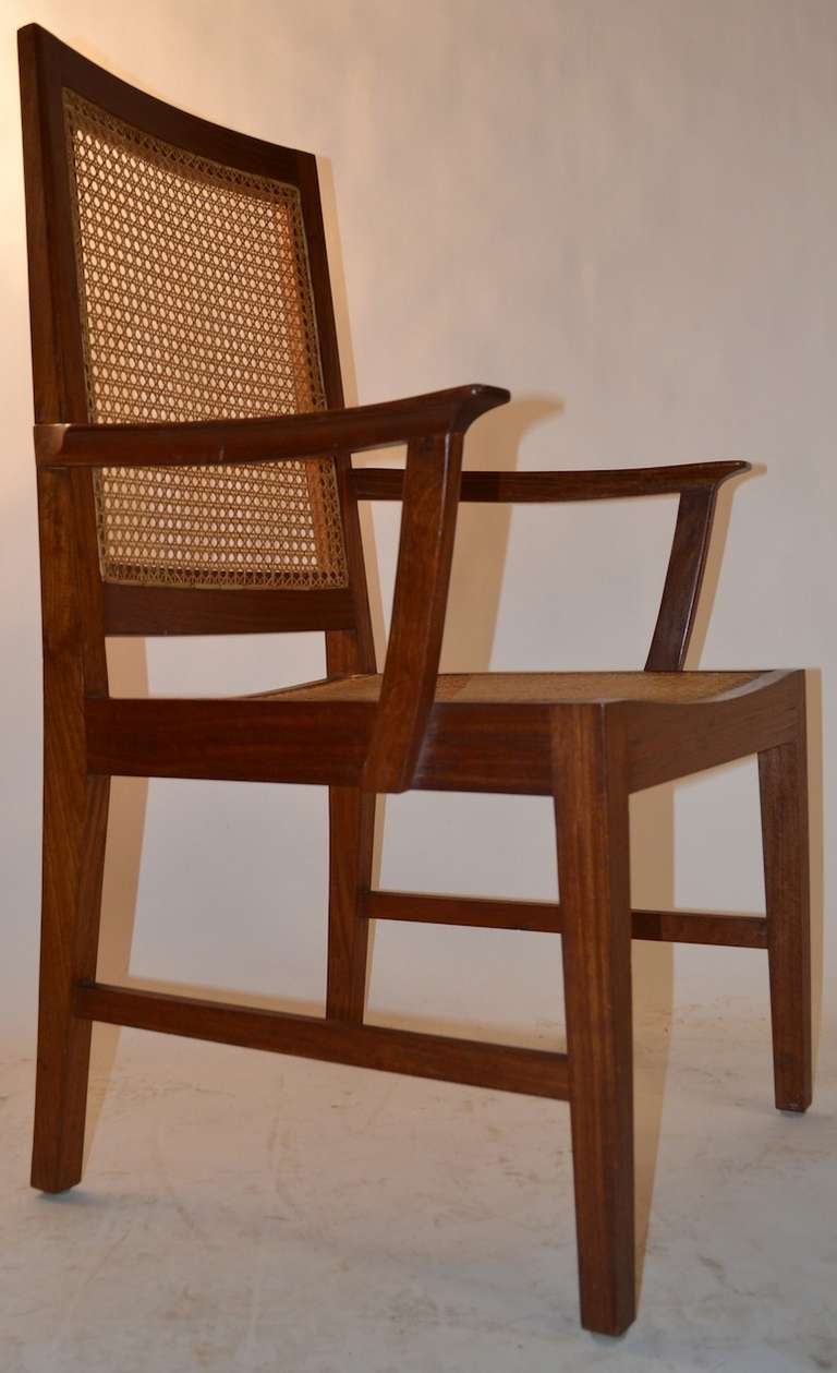 Elegant set of 10 Matching Caned High Back Dining Chairs In Excellent Condition In New York, NY