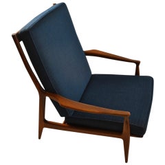 Early Milo Baughman for Thayer Coggin Walnut frame arm chair