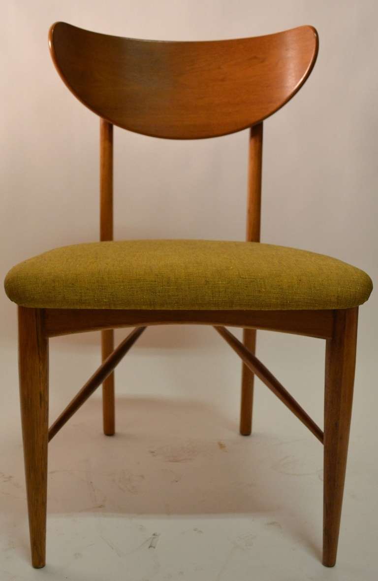 Six matching Mid Century  armless dining chairs, 