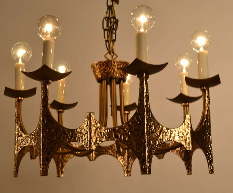 Metal Brutalist Ring Chandelier by Moe Bridges