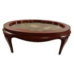 Used In the style of Samuel Marx for Quigley Oval Cocktail Coffee Table