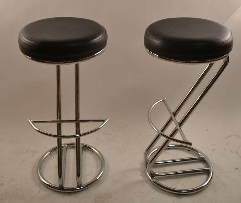 Nice quality chrome Art Deco Revival stools marked 