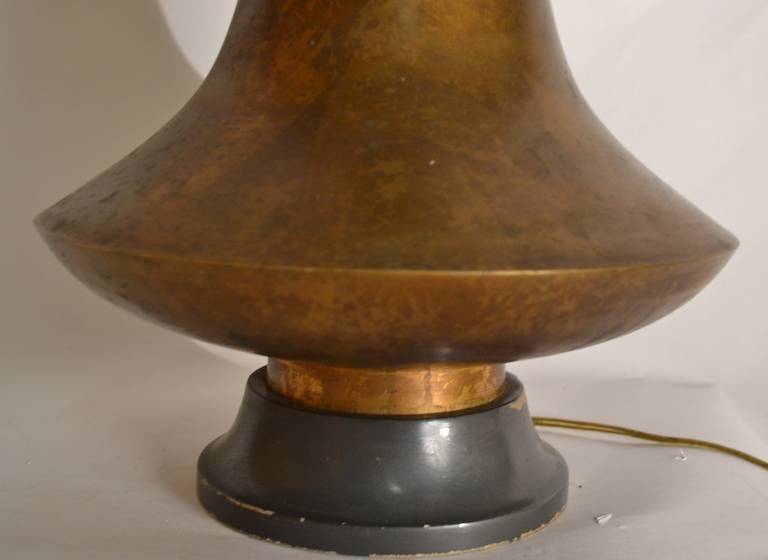 Copper Damon Gaffard for Hansen Lighting Company Table Lamp For Sale