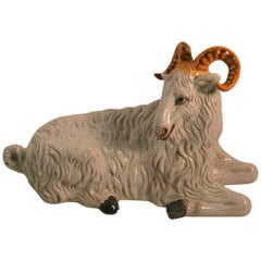 Italian Majolica Ceramic Goat