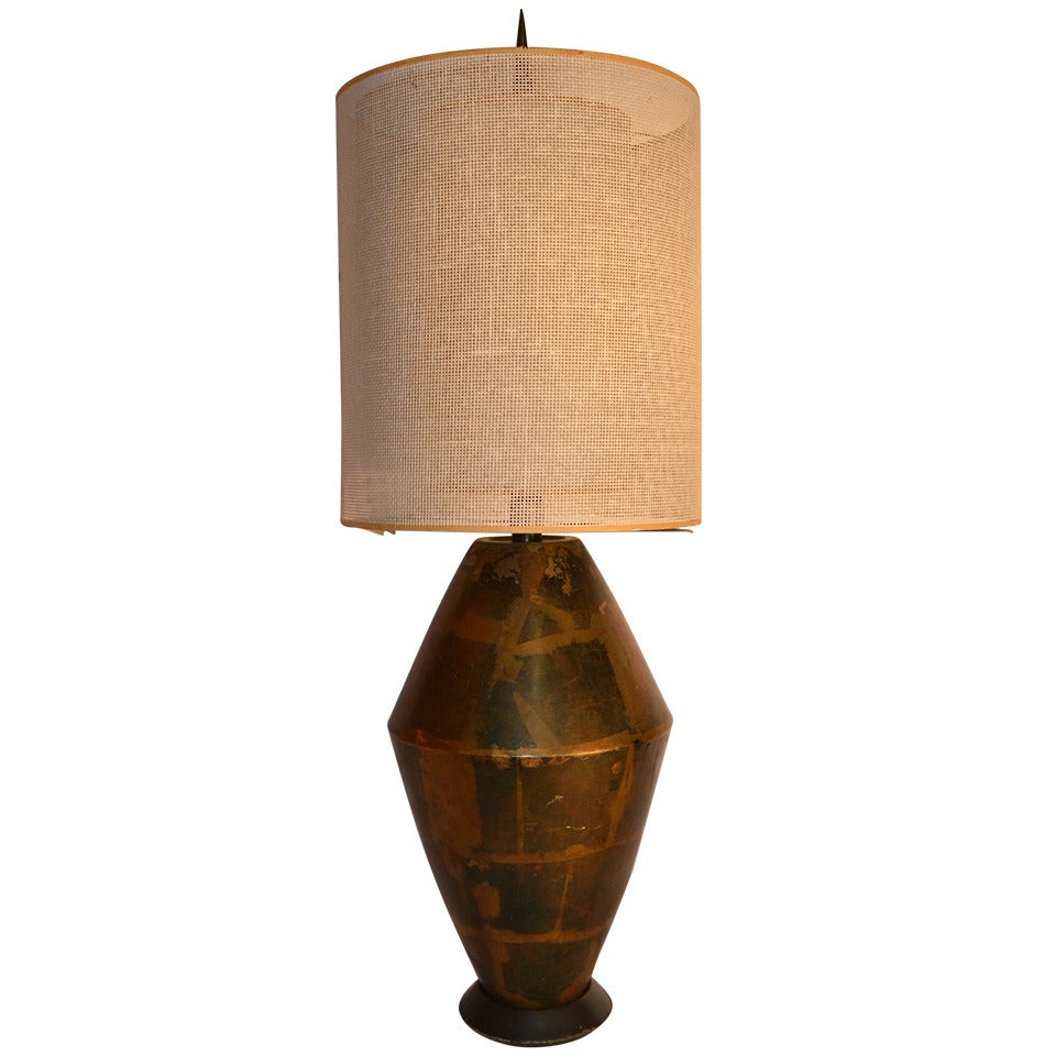 Lampe de table en cuivre Damon Giffard pour Hansen Lighting Company en vente